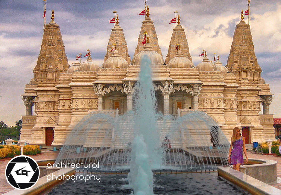 BAPS Temple Fountain animated